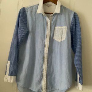 CRYSTAL & VIOLET women blouse Sz S blue